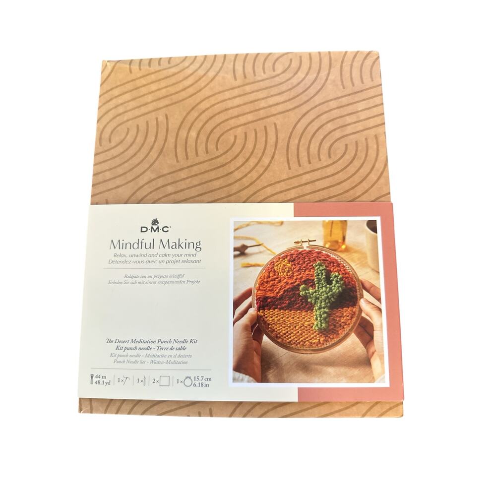 NEW DMC Mindful Making The Desert Meditation Punch Needle Kit Moment Zen